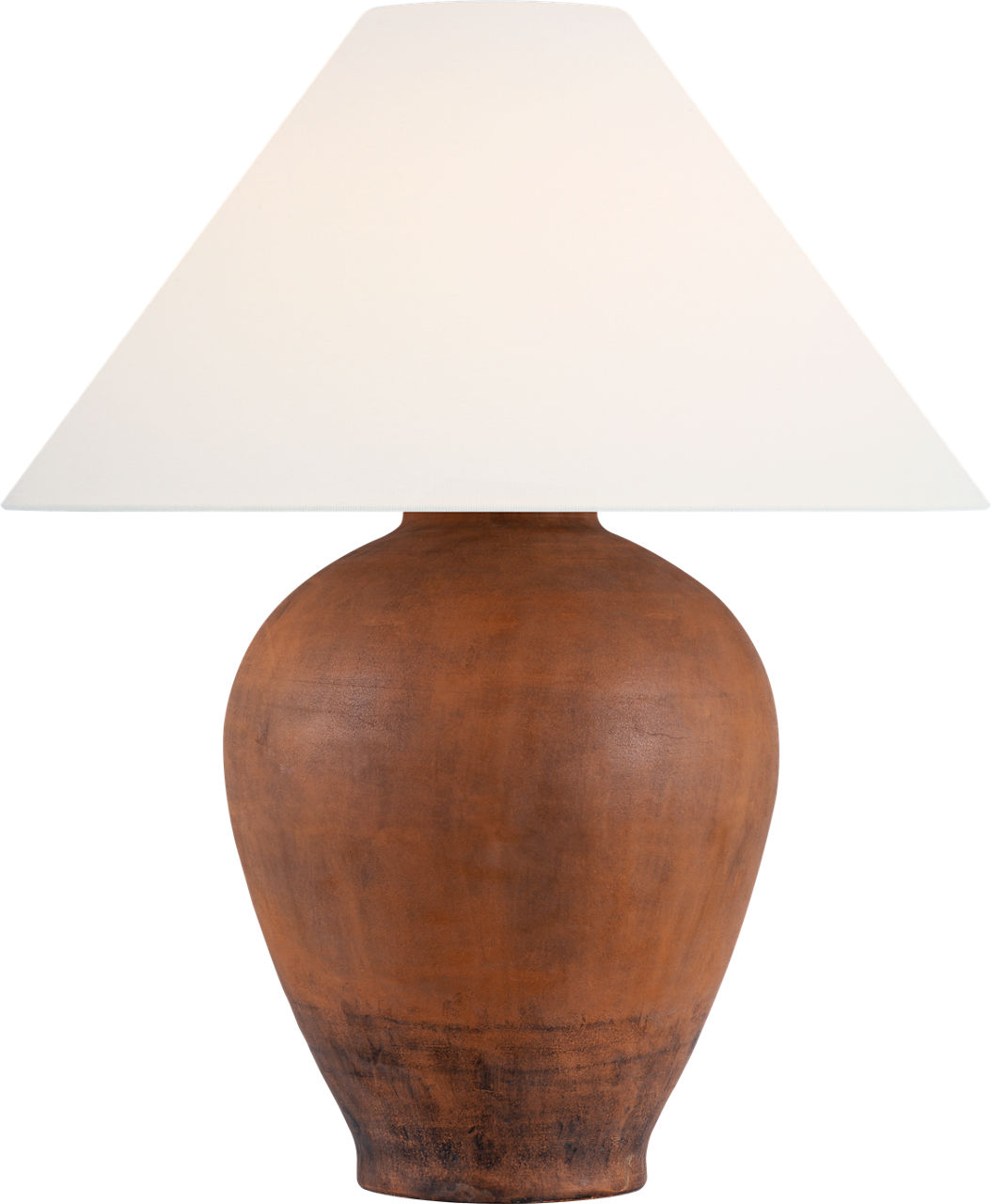 Fischer 36" Table Lamp in Natural Terracotta with Linen Shade